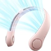 JISULIFE Portable Neck Fan, Hands-Free Bladeless, 5 Speeds, 4000 mAh Battery Operated Wearable Personal Fan, Twistable, Recha