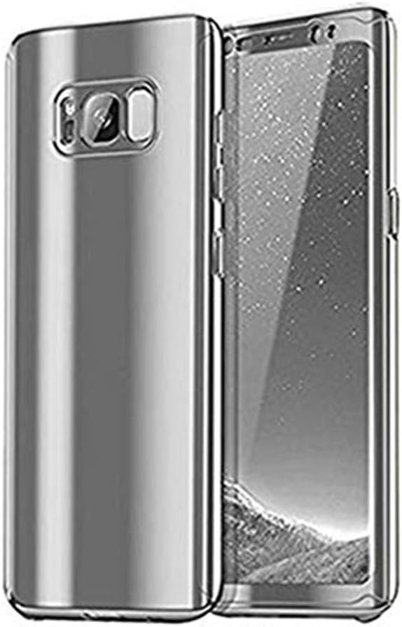 Tearl Case for Galaxy S8 Plus Case 3 in 1 Full Body Plating Mirror Protective Cover+Screen Protector Galaxy S8 Phone case (Samsung Galaxy S8 Plus, Silver)