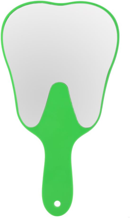 Anself 1Pc Handle Dental Mirror Unbreakable Hand Mirror Tooth Shaped High-definition Mirror