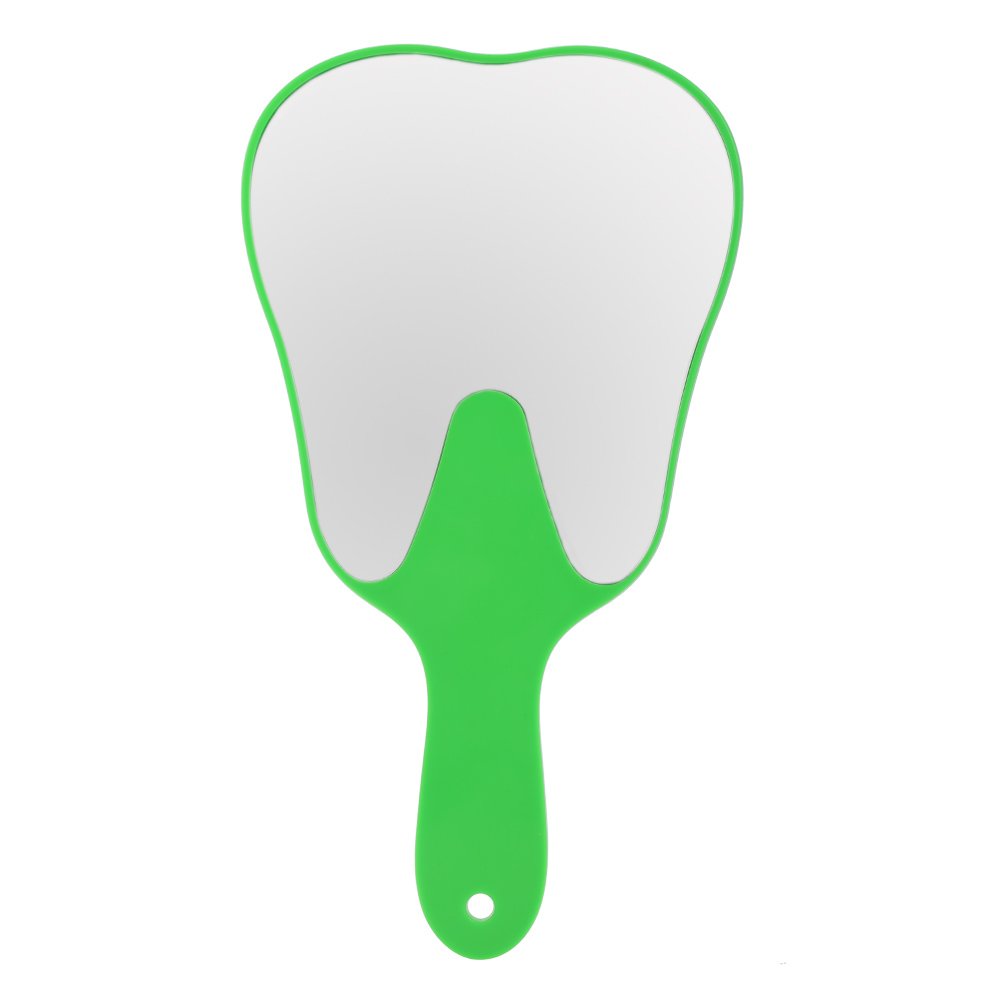 Anself 1Pc Handle Dental Mirror Unbreakable Hand Mirror Tooth Shaped High-definition Mirror