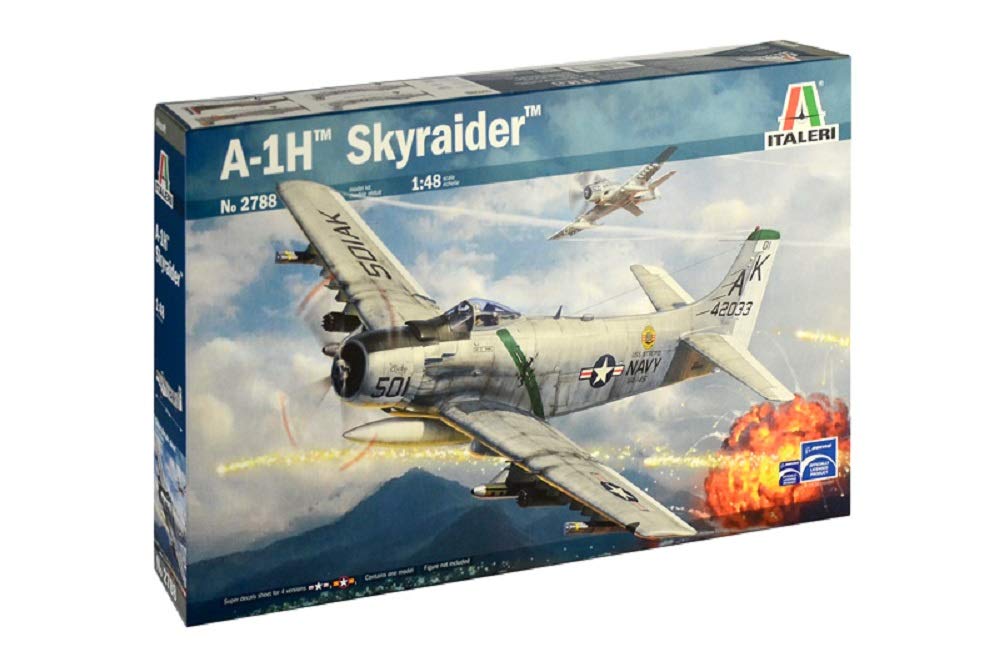 Italeri 2788 Plastic Model to Assemble Aircraft A-1H Skyraider Model Kit 1:48 Scale