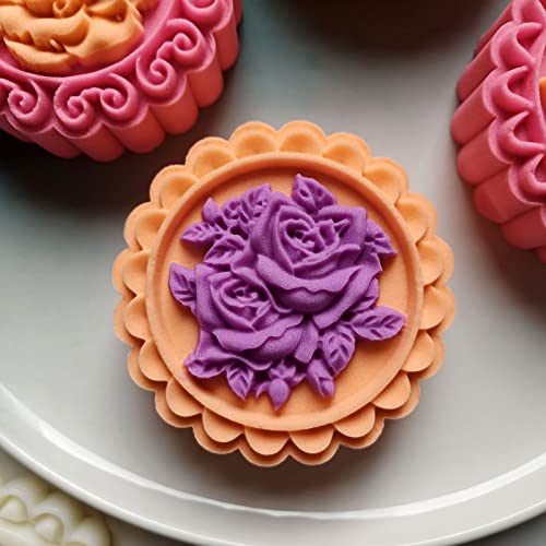 150g Cute Flower Shape Plastic Mooncake Molds Mooncake Mold DIY Baking