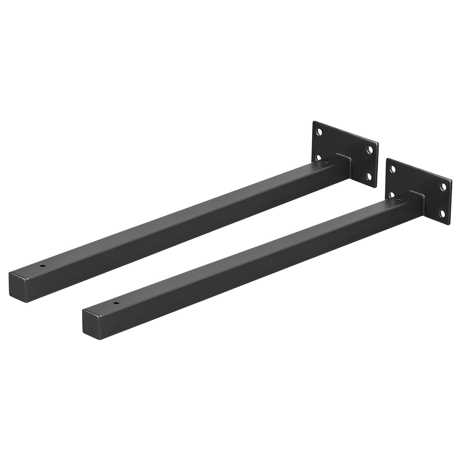 uxcell Floating Shelf Brackets, 2pcs 16"(400mm) Industrial Metal Brackets for Shelves Wall Mounted Shelf Supports, Black