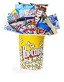 Coco Mill Movie Night Popcorn, Candy, Chocolate & Snack Variety Gift Bucket- Perfect Gift for Birthdays, Friends, Thinking of You, Thank you- Includes, M&M's, Planters, Airheads, and much more!