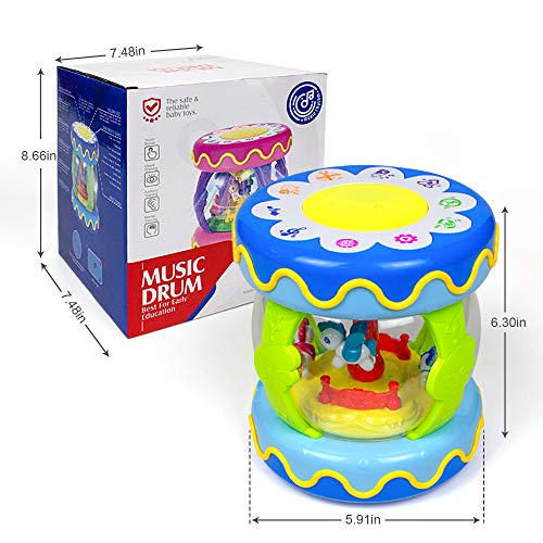 Woby Musical Toys Carousel Hand Drum Instruments Lights Up Toy Early