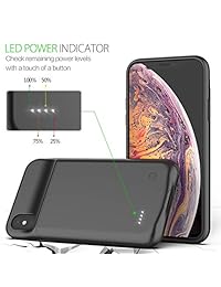 FUNDA CARCASA PARA IPHONE X XS, 3200mAh CARCASA PROFESIONAL CARCASA CARGADA EXTENIBLE LATERIA PACK CARCASA CARGADOR COMPATIBLE PARA IPHONE X XS 10 5.8"