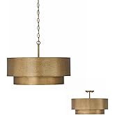 Capital Lighting 339041ML Jude Modern Geometric Bold Metal Convertible Pendant/Semi Flush, 4-Light 240 Total Watts, 15" H x 2