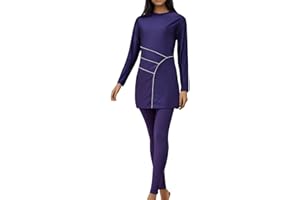 Muslim Swimsuits for Women Tummy Control 3 Piece Bathing Suit Long Sleeve Swimwear with Hijab Full Coverage Burkinis