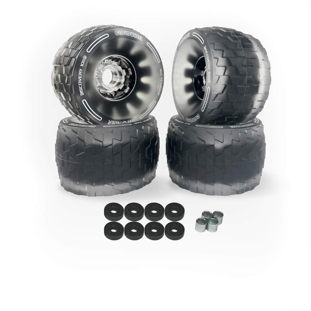 IWONDER Cloud Wheel 105mm Discovery Electric Skateboard Wheels Patented Damping Foam Core All Terrain Off Road 78A Translucent Urethane Longboard Wheels（Not Applicable to Hub Motor