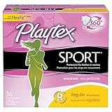 Playtex Sport Unscented Tampon, Regular Absorbency, 36 Count