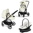 Cybex EOS 5-in-1 Travel System Stroller + Lightweight Aton G Infant Car Seat, Seashell Beige