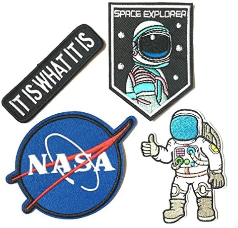 Super save pack set patch of Iron on Patches #1, Space Explorer Patch, NASA Patch Logo, Astronaut Patch, It is what it is Patch Embroidered Iron On / Sew On Patches for Jeans, clothing by BossBee