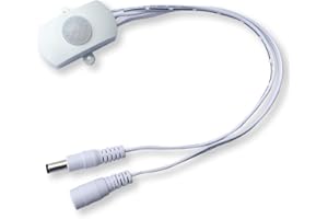 WEISUAN-TUODI DC 6V 12V-24V 5A PIR Motion Activated Body Sensor Switch with DC Cable for LED Strip Light (Rectangle(Without Light Sensor), White)