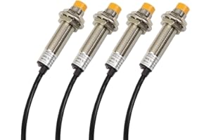 AMEIP Proximity Sensor, Inductive Approach Sensor M12 Normally Open Detection Approach Switch 4mm Detecting Distance NPN NO DC 6V-36V 4 Pcs