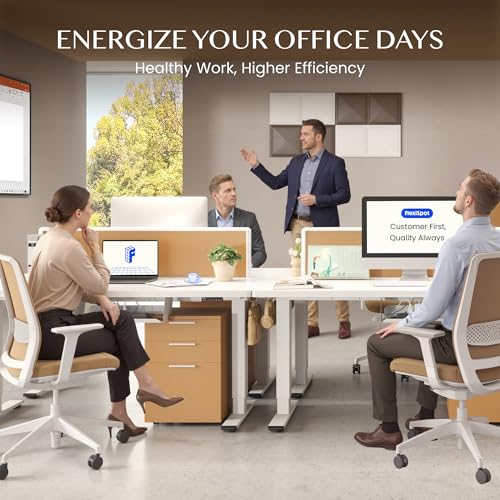 FLEXISPOT Height Adjustable Desk Frame, Electric Table Legs with 2 Motors, LED Height Display, 4 Memory Functions, with 2 Hooks and Cable Management, White