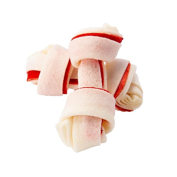 DINGO 95014 MINI BONES, RAWHIDE FOR SMALL/TOY DOGS, RED,14-COUNT