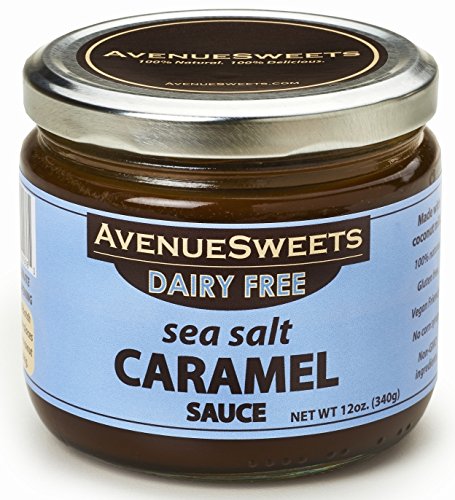 AvenueSweets - Handcrafted Dairy Free Vegan Caramel Sauce - 1 x 12 oz Jar - Sea Salt