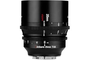 7artisans 25mm T1.05 Large Aperture Cine Lens Wide-Angle Manual Focus Low Distortion Mini Cinema Lens Compatible for Leica/Si
