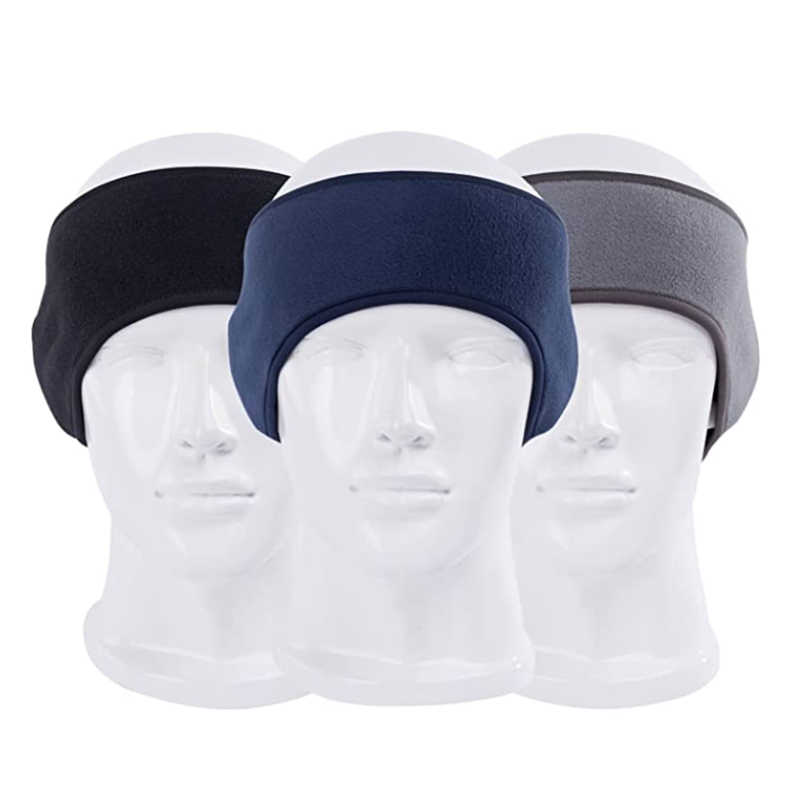 Fleece Ear Warmers, 3 Pieces Winter Running Headband Ear Warmers for Women Men, Thermal Ear Muffs Neck Warmer for Outdoor Sports, Running, Hiking, Cycling, Skiing, Daily Wearing