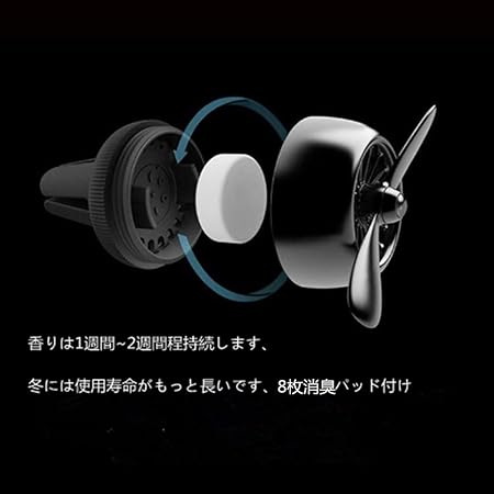 Amazon 車 芳香剤 車用空気清浄器 エアコン取り付け おしゃれ 人気 消臭 カビ かわいい 吊り下げ車 芳香剤 キャラクター 芳香剤 車用 消臭 芳香剤 車アロマディフューザー 車用空気清浄機 クリップ式 二個入り 8枚 アロマパッド付け ブラック 車用芳香剤 車 バイク