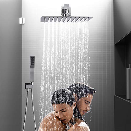 Rugus Shower System，Luxury Rain Mixer Shower Tub Spout Combo Set Wall