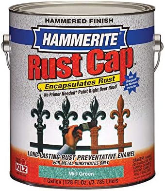 Hammerite Rust Cap Indoor and Outdoor Hammered Mid Green Alkyd-Based Metal Paint 1 gal. - Case of: 2