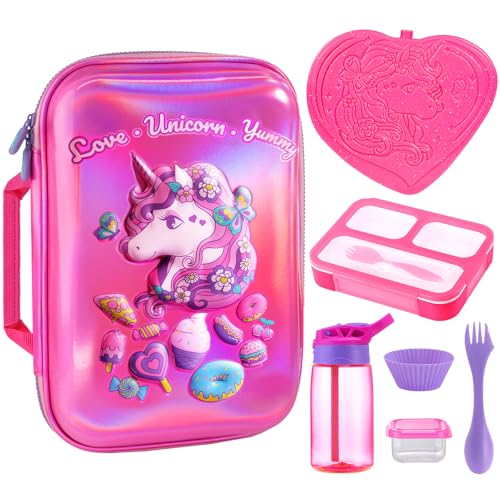 Kids Lunch Box Set Bento Box Ice Pack Water Bottle Included