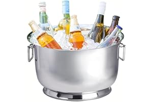 Sol Living Insulated Beverage Tub for Parties Stainless Steel Drink Tub Cooler Ice Bucket for Hosting Parties Drink Bucket wi