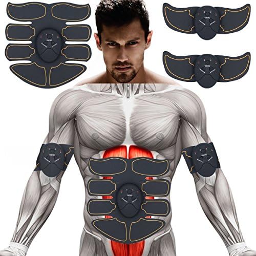 Luxeful Abs Stimulator Abdominal Muscle Toner - six pack EMS abs, Ultimate Ab massage Toning belt fat burner Abdomen/Leg/Waist, gym Training Home Office Exercise Equipment Workout Fitness (set 8)