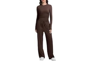 SXGYH 2 Piece Lounge Sets for Women Fall Outfits Long Sleeve Wide Leg Tracksuits Womens Two Pcs Casual Matching Loungewear Set