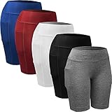 Neleus Women's 3 Pack Workout Compression Shorts with Pocket