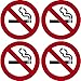 4 Pack of NO SMOKING 4'' Dia Sign Decal Sticker Window Door Wall stop smoke logo. By Highway Traffic Supply