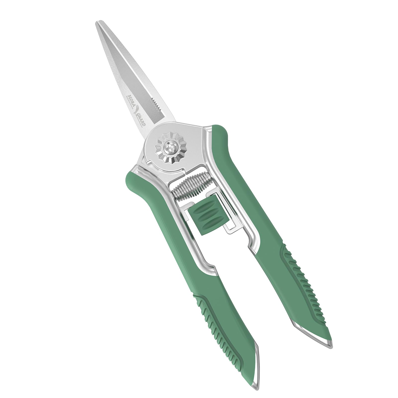 FLORA GUARD Micro-Tip Pruning Snip, 6.5 Inch Secateurs with Soft-Touch Handle, Pruning Shears, Stainless Steel (Green)