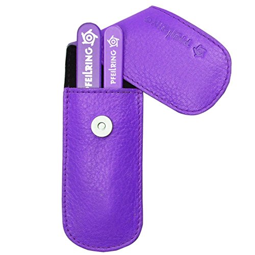 Pfeilring Germany Manicure, Pedicure, Grooming Set-Glass Nail File & Tweezers, Nappa Leather Case, 2 Piece - Thumbnail 2