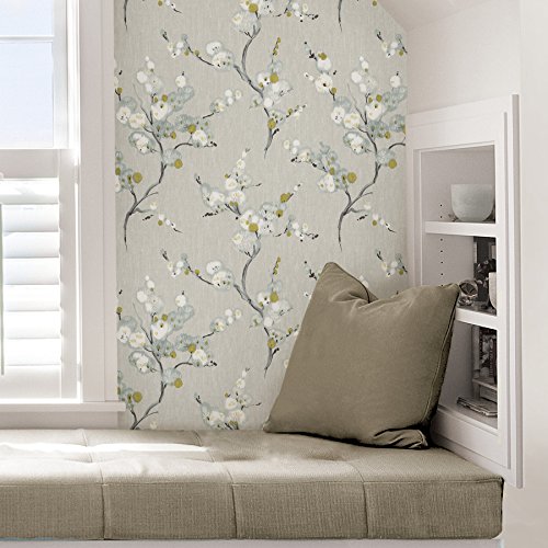 NuWallpaper NU2679 Mirei Peel & Stick Wallpaper, Grey Pricepulse