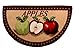 Kashi Home Kitchen Rug, Printed Area Rug, Durable Floor, Door Mat, Farmhouse Non-Slip Carpet Latex Backing Beautiful Design Mixed Apple 3pc Set (2 18x30 D Shape & 1 20x40)