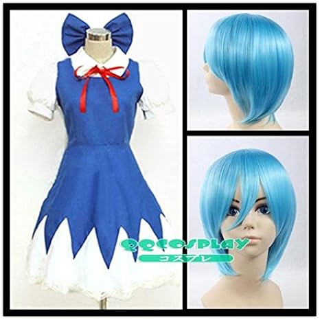 Amazon コスプレ衣装 ウイッグ 東方project 東方紅魔郷 チルノ Cosplay サイズ選択可 女m コスプレ 仮装 通販