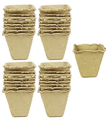 Set of 32 Biodegradable Eco Friendly Peat Pots! 3", 2", 12 Pot Tray - Recycled Non Bleached Peat Pots Perfect for Seed Germination! No Transplanting Required - No More Damaged Roots!