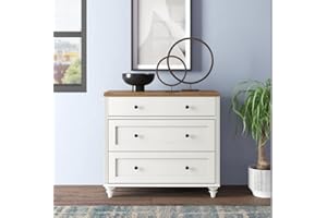 WAMPAT Dresser for Bedroom with 3 Drawers, Kids Dressers with Wide Chest of Drawers, Mid Century Modern Wooden Closet Storage Organizer for Living Room, Nursery, Hallway, White