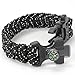 Paracord Survival Bracelet with Fire Starter, Compass -Outdoor LIFE SAVING TOOLS- Stainless Steel Scraper, Whistle Buckle, 550lb Milspec Reflecive Cord + 100% Guaranteed