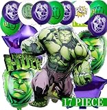 17PC HULK FOIL LATEX BALLOONS FOR BIRTHDAY PARTY THEME DECORATION SUPPLIES