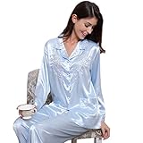Womens Silk Satin Pajamas Set Sleepwear Loungewear XS~3XL Plus