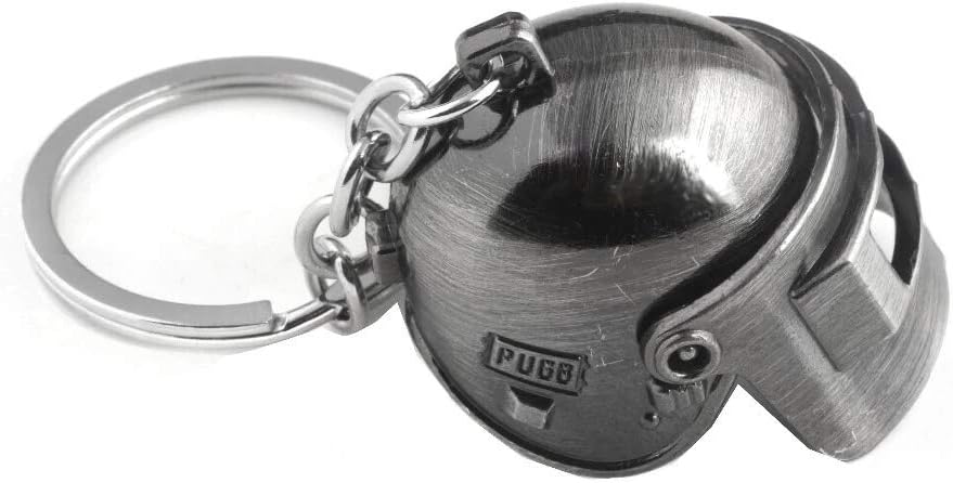 GCT PUBG Game Protection Helmet Gamer Collectible Metal Keychain for Car Bike Men Keyring (Grey)