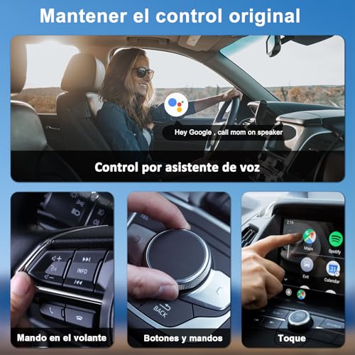 LXJADAP Android Auto Inalambrico Adaptador, Adaptador Android Auto inalambrico con 5GHz WiFi, Admite Actualización en Línea, para OEM Wired Android Auto Modelo, Plug and Play
