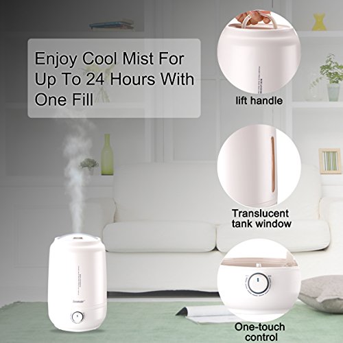 image for Homeleader Cool Mist Humidifier, Air Humidifier for Home, 5L Large Cap