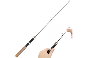 IMIKEYA 64cm Mini Telescopic Ice Fishing Rod Carbon Fiber Ultra-Light Winter Fishing Pole Portable for Ice Anglers