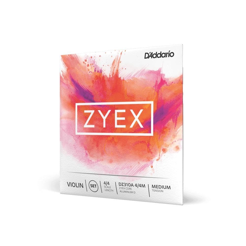 D'Addario DZ310S 4/4M Zyex Silver D 4/4 Scale Medium Tension Violin String Set
