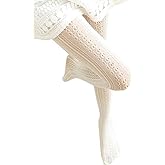 SurBepo Women Fishnet Hollow Out Knitted Patterned Thick Warm Stockings Tights Vertical Strips Pantyhose For Female