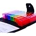 for Small Size Pills Pill Organizer Box Weekly Case, Medicine Organizer, Vitamin Organizer, Rainbow Reminder Daily Am PM, Day Night Compartments 7 Days (Black Leather)
