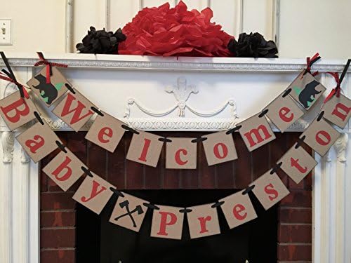 Lumberjack Baby shower Decoration - Little Lumberjack baby shower decor - Bear baby shower banner - Welcome baby banner- Lumberjack welcome baby banner
